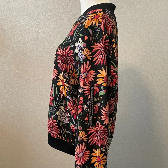 Philosophy Black Floral Bomber Jacket - Picture 3 of 6